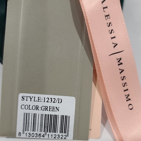 💜NEW  Alessia Massimo Green Velvet & Snake Bag NWTs - Picture 13 of 16